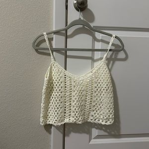 V Neck Off-White Swimsuit Coverup/Crop top